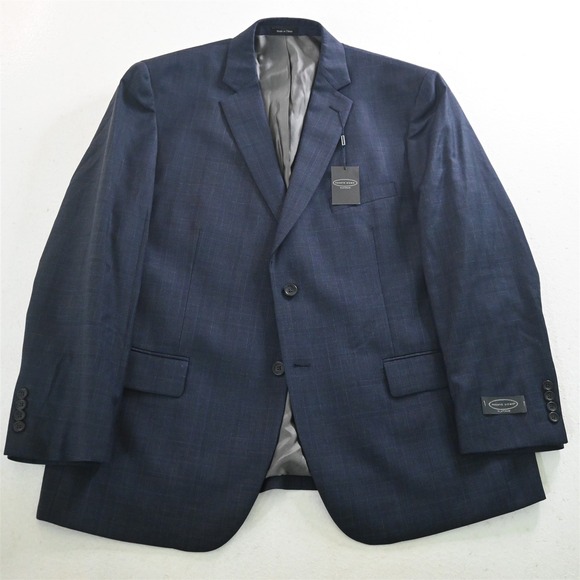 NEW Pronto Uomo 48R Blue Check Wool Mens Blazer Suit Jacket Sport Coat